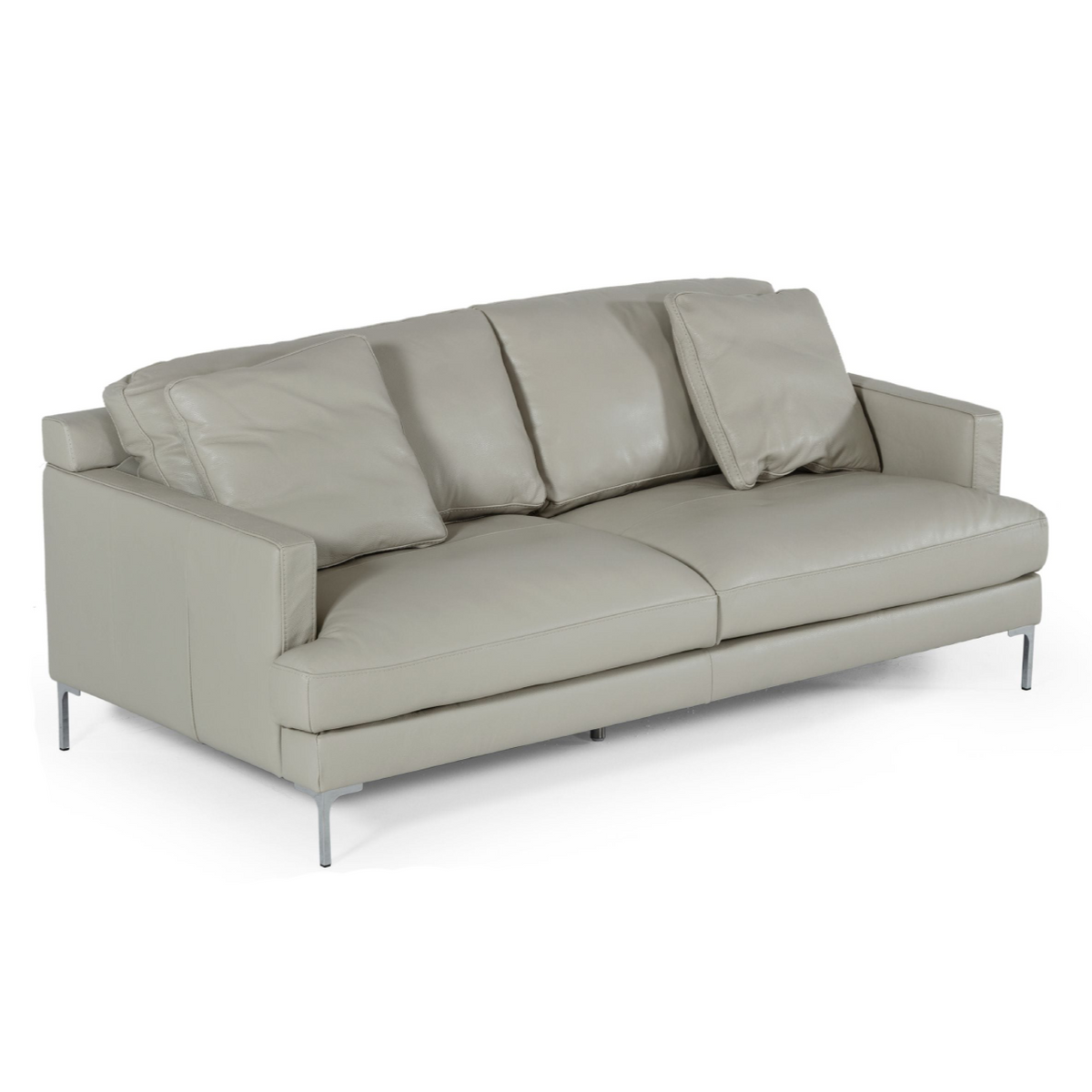Janina - Modern Light Grey Leather Sofa by VIG Furniture - View 2