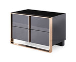 Cartier Modern Black & Rosegold Nightstand by VIG Furniture - View 2