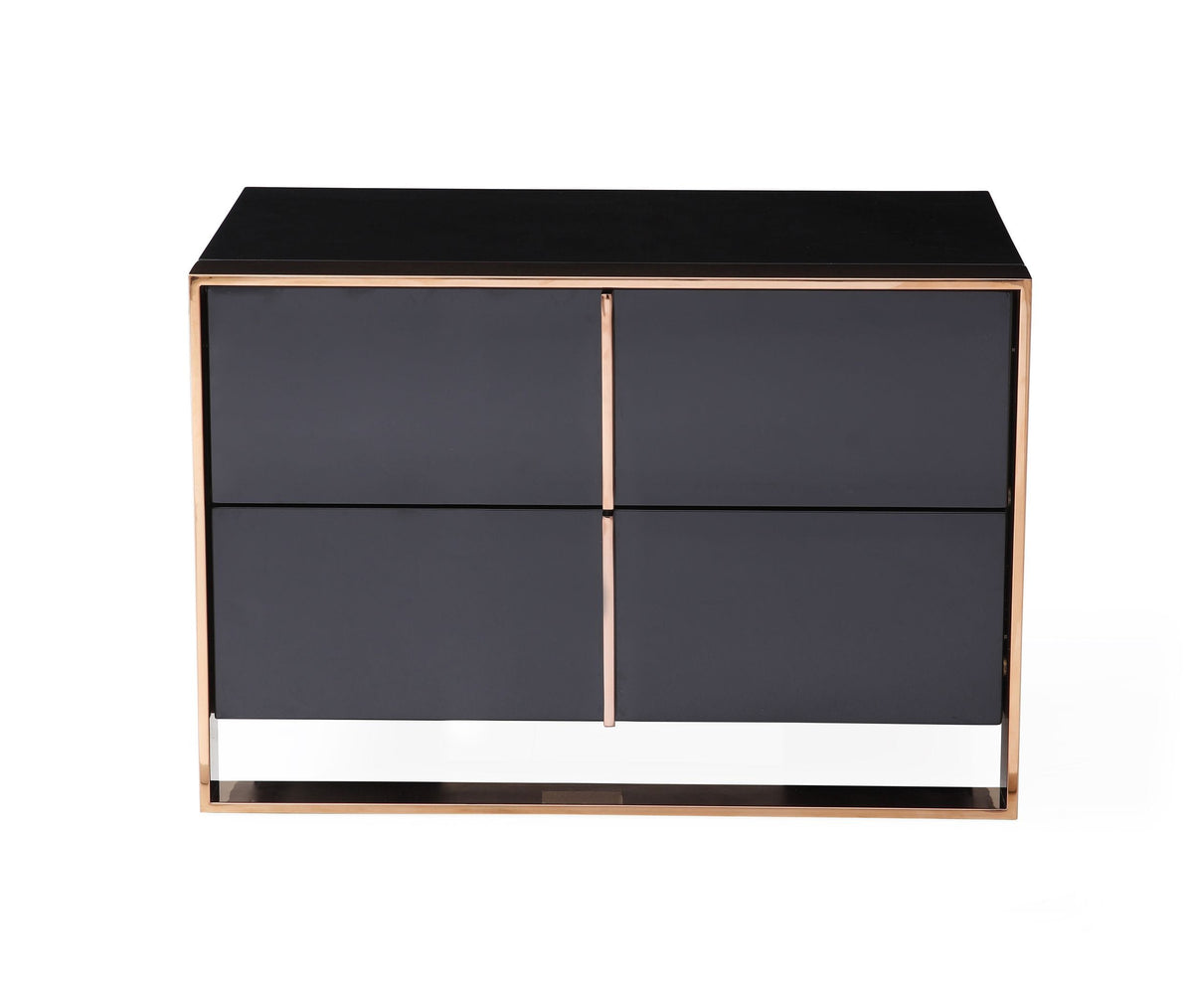 Cartier Modern Black & Rosegold Nightstand by VIG Furniture - View 1