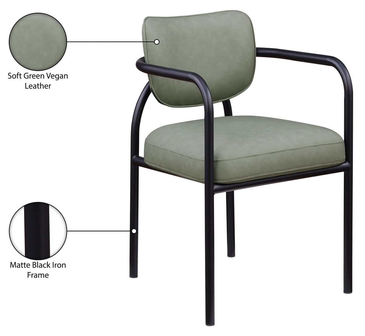 Serava - Vegan Leather Upholstered Dining Chair (Set of 2)