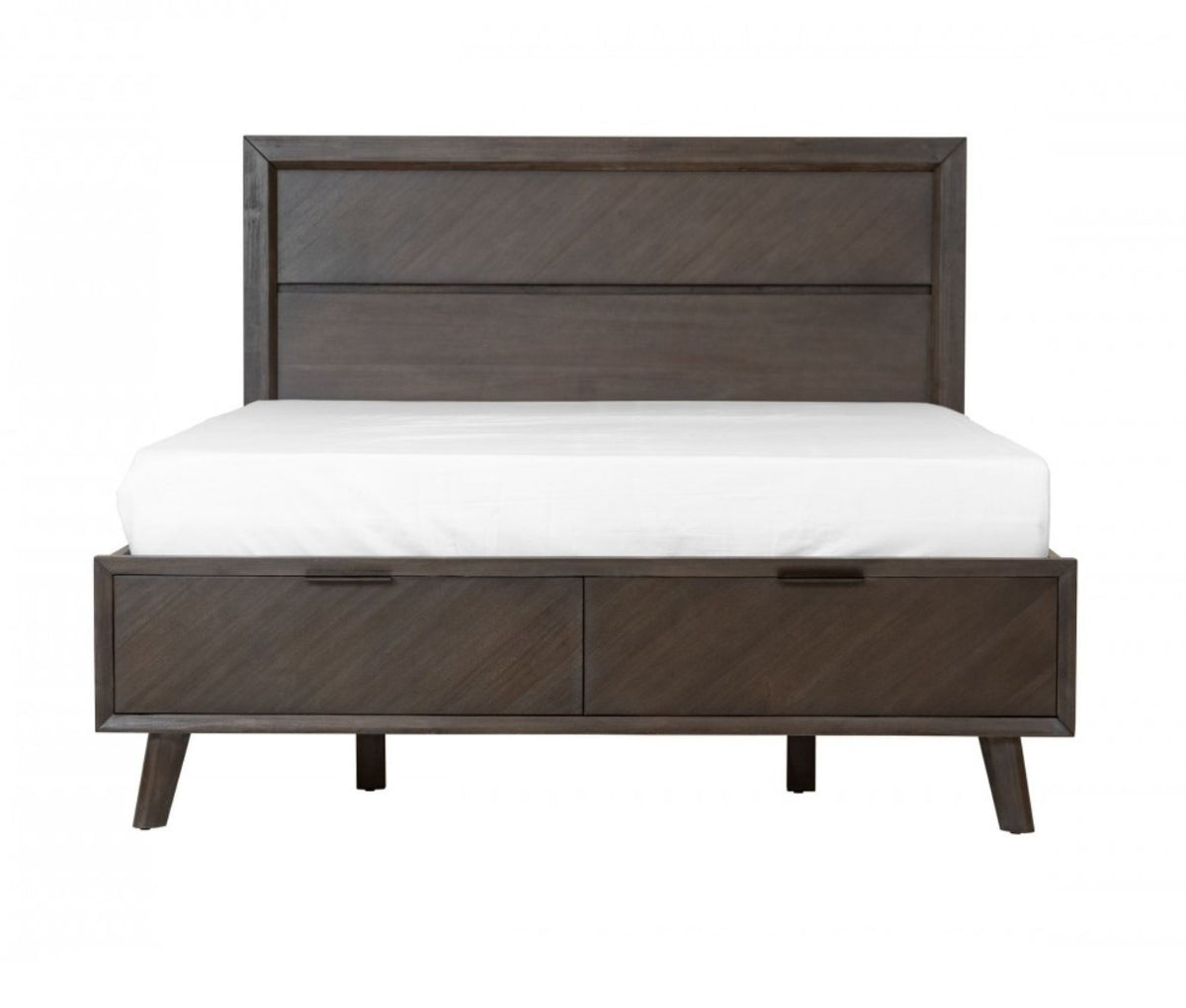 Roger - Mid-century Acacia Bed by VIG Furniture - View 1
