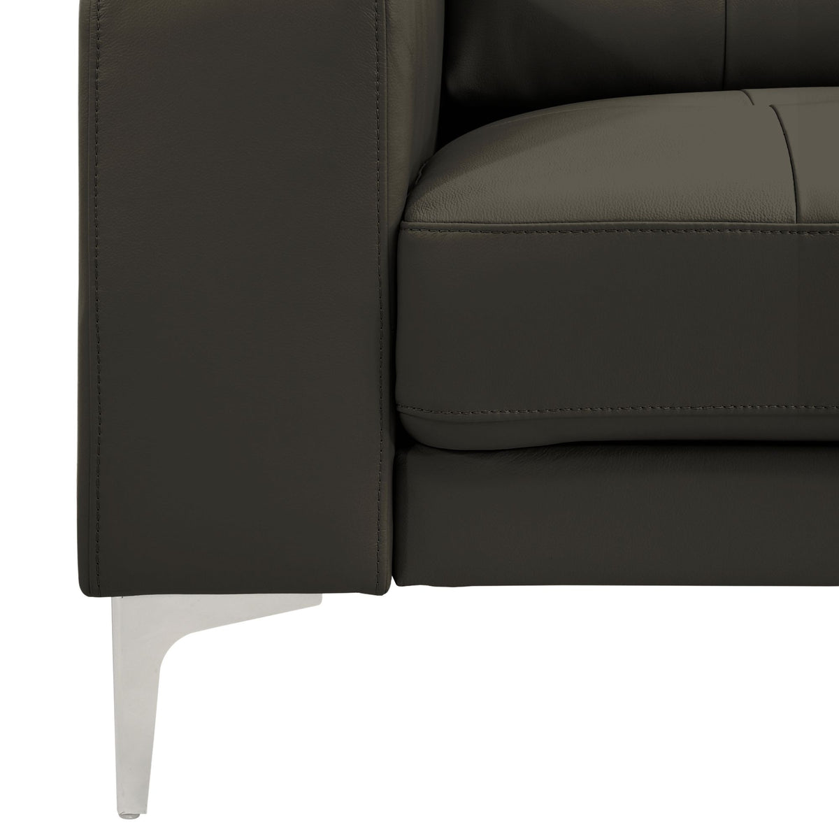 Pimentel - Leather Sectional Sofa With Tufted Back And Track Arms