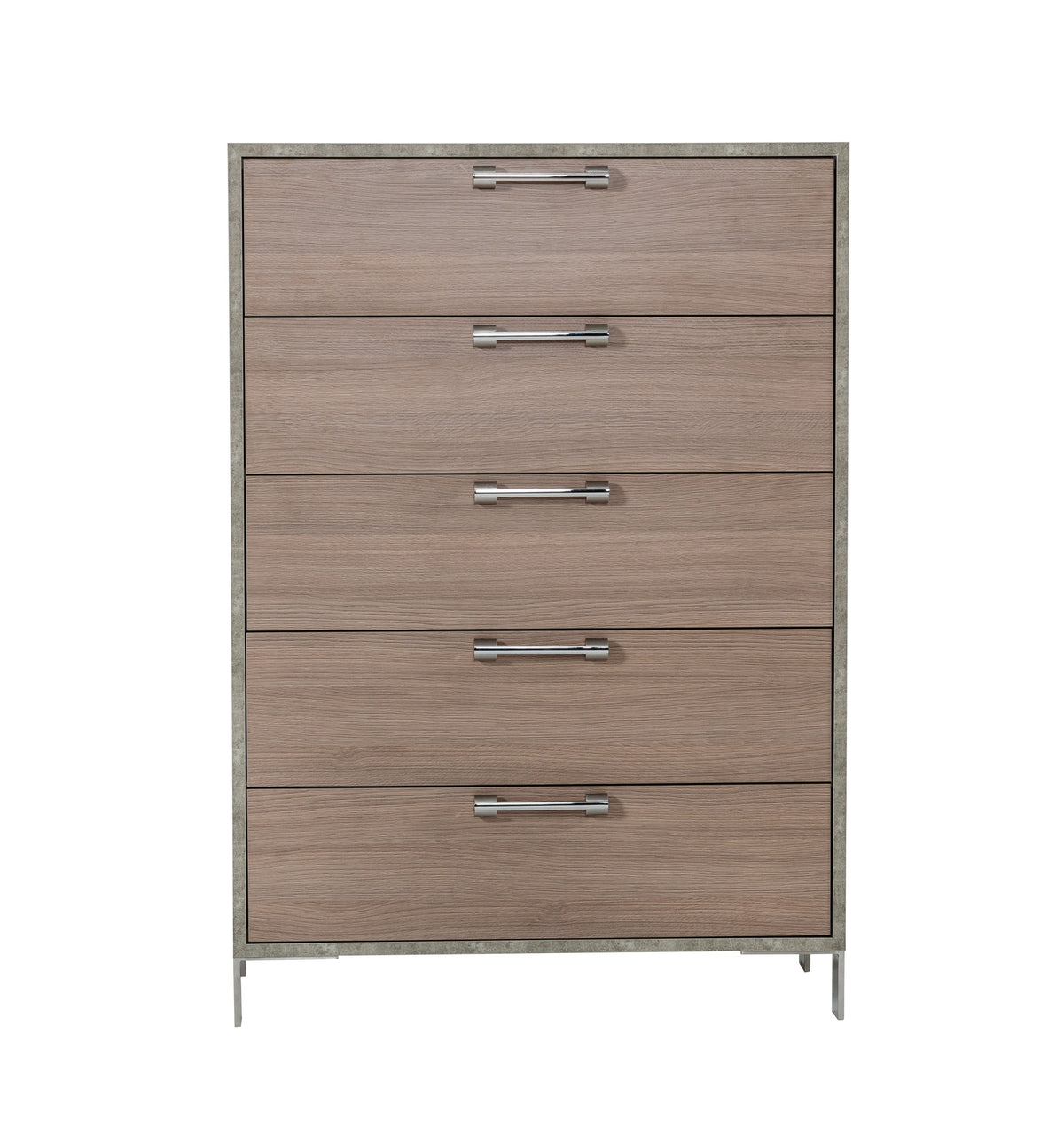 Boston - Modern Brown Oak & Brushed Stainless Steel Chest by VIG Furniture - View 1