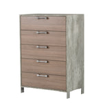 Boston - Modern Brown Oak & Brushed Stainless Steel Chest by VIG Furniture - View 4