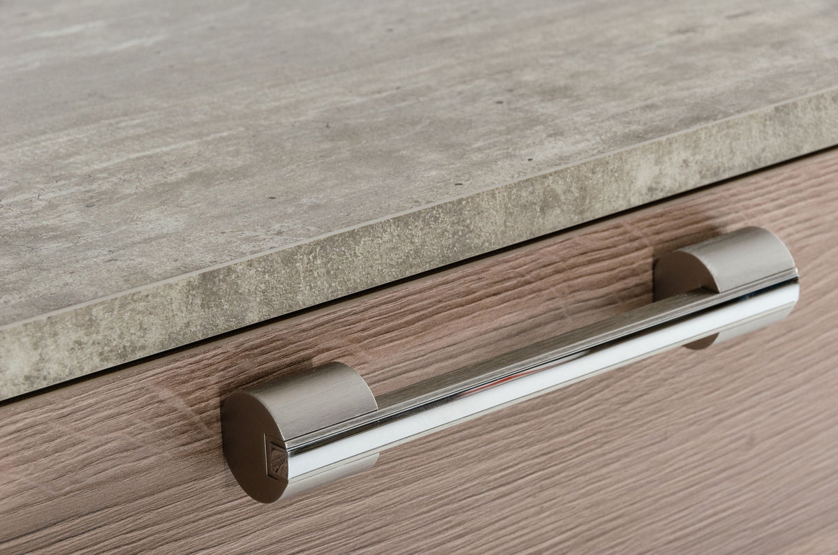 Boston - Modern Brown Oak & Brushed Stainless Steel Chest by VIG Furniture - View 2