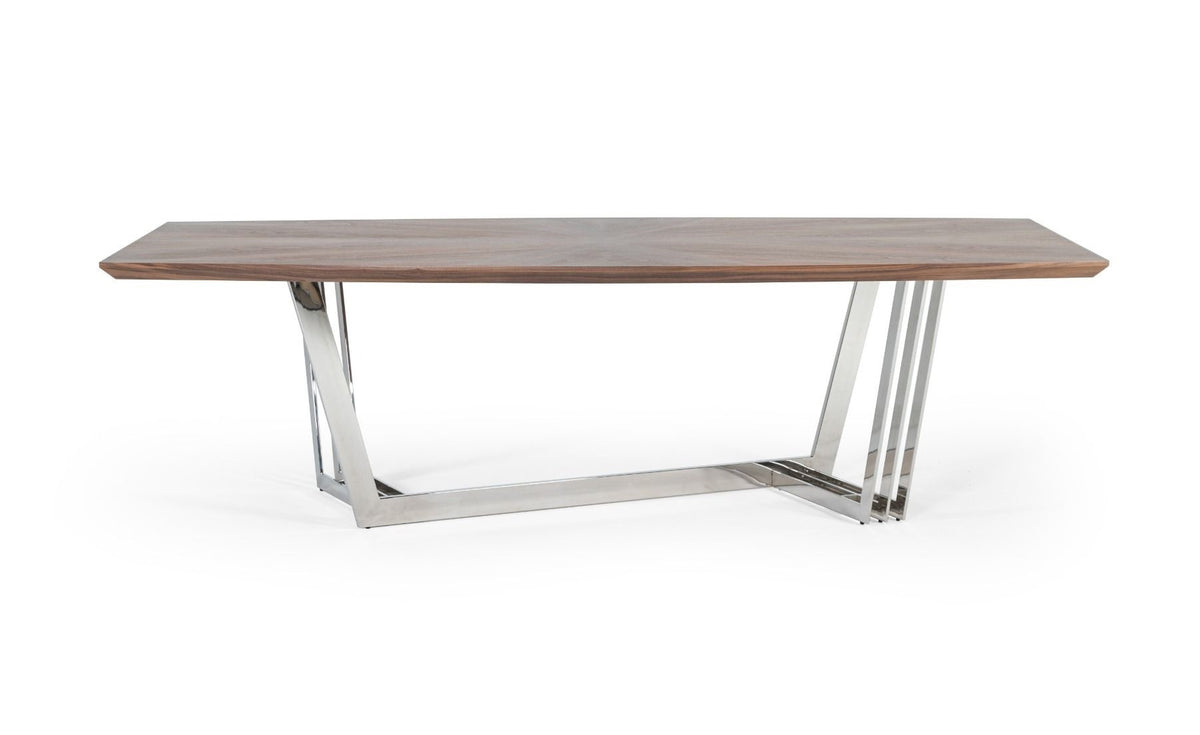 Gilroy - Modern Walnut & Stainless Steel Dining Table by VIG Furniture - View 11