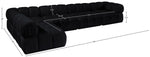 Orin - Velvet 5 Piece Modular Sectional