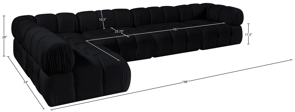 Orin - Velvet 5 Piece Modular Sectional