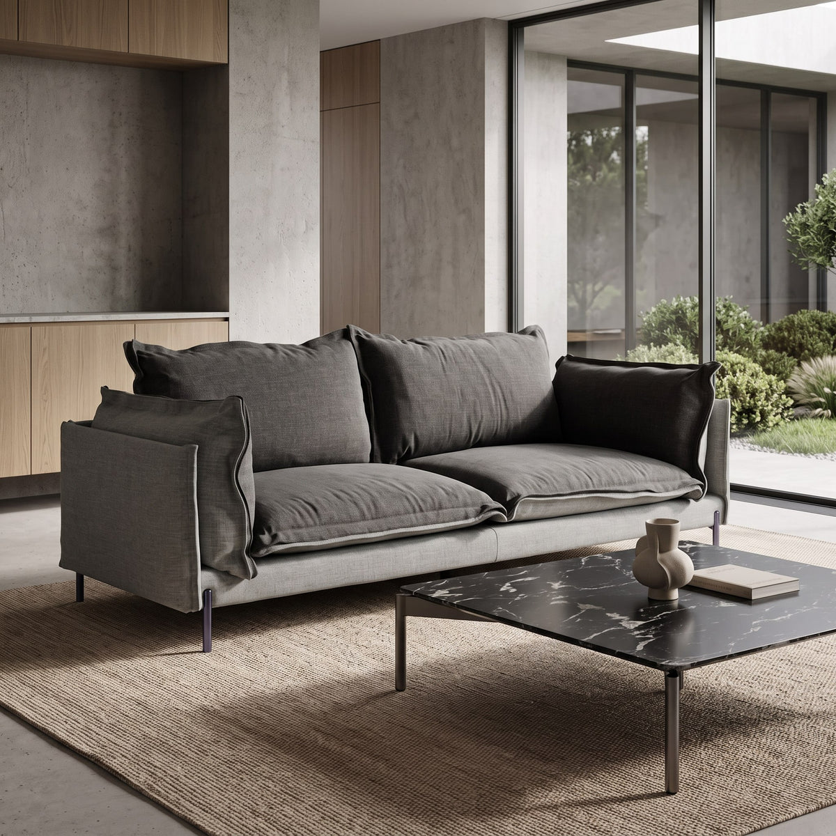 Mars - Modern Grey & Dark Grey Fabric Sofa by VIG Furniture - View 5