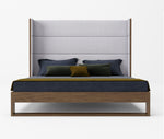 Heloise - Contemporary Grey Fabric & Walnut Trim Bed by VIG Furniture - View 1