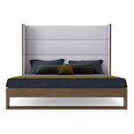 Helenora - Contemporary Grey Fabric & Walnut Trim Bed by VIG Furniture - View 1
