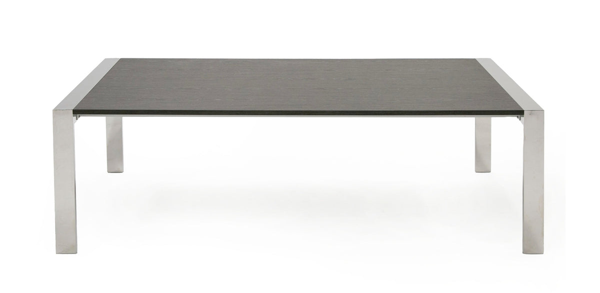 Fauna - Modern Elm Grey & Stainless Steel Chrome Dining Table by VIG Furniture - View 4