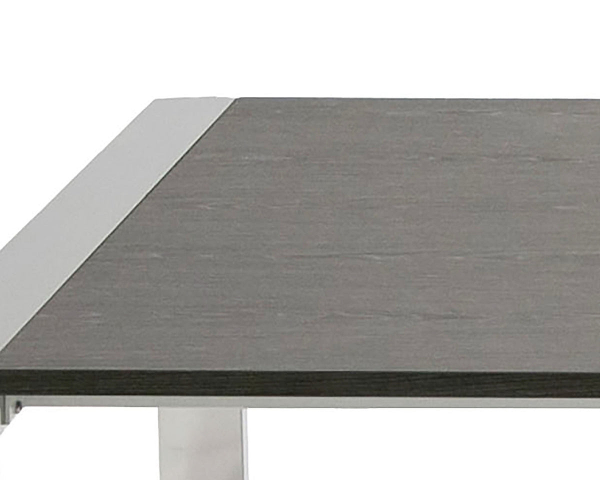 Fauna - Modern Elm Grey & Stainless Steel Chrome Dining Table by VIG Furniture - View 6
