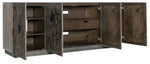Melange - Florence 4-Door Credenza - Dark Gray