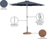 Fiji - Aluminum Patio Umbrella With Round Teak And White Base