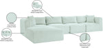 Shaggy - 5 Piece Modular Sectional With Ottoman