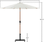 Fiji - Aluminum Patio Umbrella With Square Black And Teak Base
