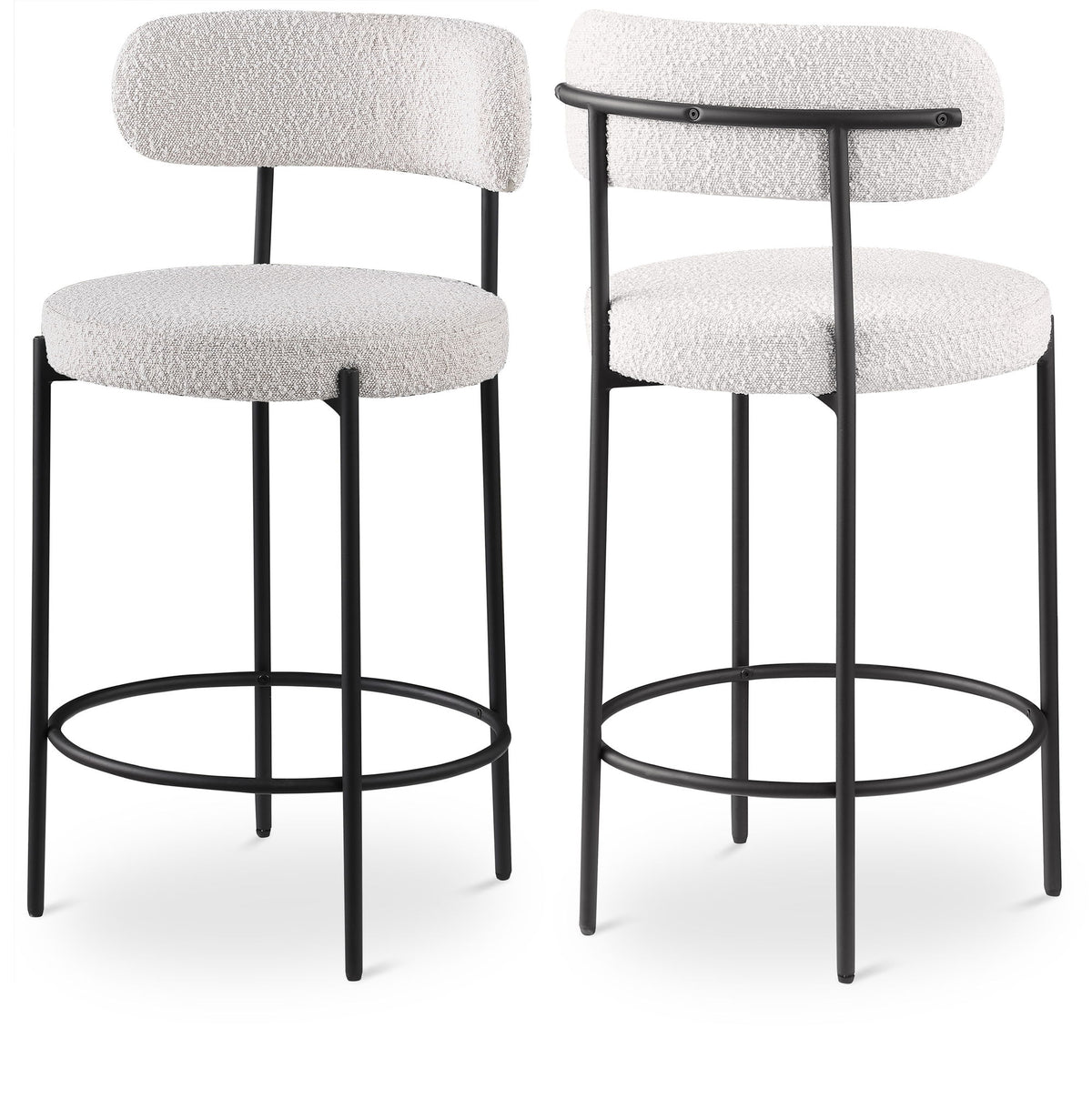 Beacon - Boucle Fabric Stool (Set of 2)