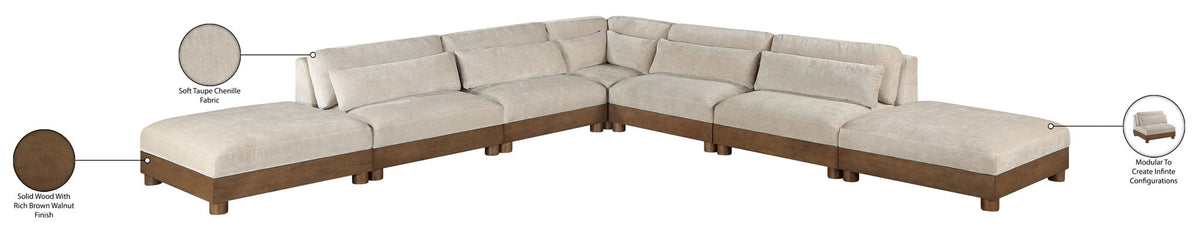 Turin - Chenille Fabric Upholstered Modular Sectional - Taupe