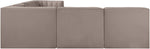 Rummi - Velvet Performance Fabric Upholstered 6 Piece Modular Sectional