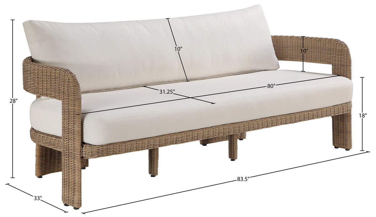 Sandbay - Olefin Water Resistant Fabric And Wicker Outdoor Patio Sofa