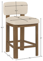 Paloma - Faux Leather Upholstered Counter Stool (Set of 2) - Brown Frame