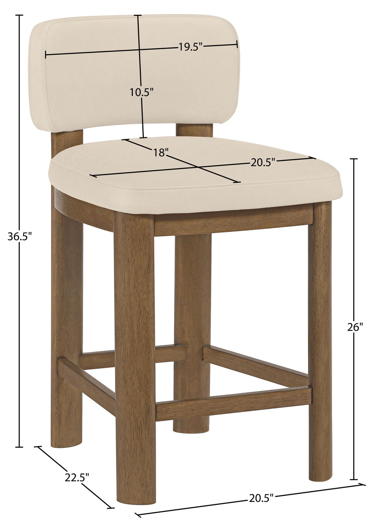 Paloma - Faux Leather Upholstered Counter Stool (Set of 2) - Brown Frame