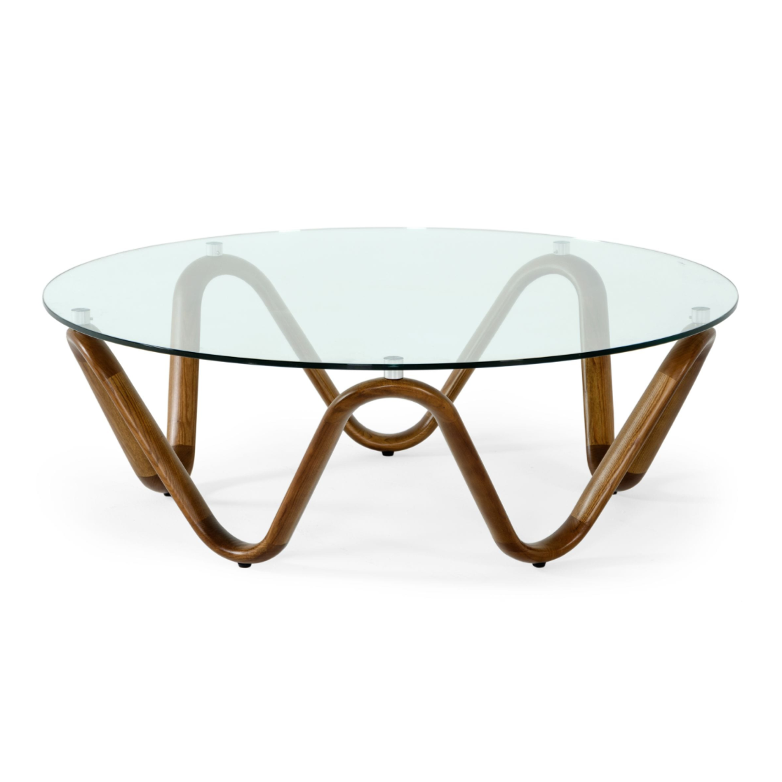 Lassen - Modern Glass & Walnut Coffee Table by VIG Furniture - View 1