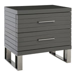 Splendor - Grey High Gloss Slatted Nightstand by VIG Furniture - View 2