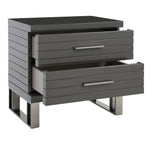 Splendor - Grey High Gloss Slatted Nightstand by VIG Furniture - View 3