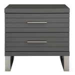 Splendor - Grey High Gloss Slatted Nightstand by VIG Furniture - View 1