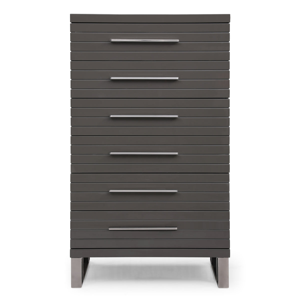 Splendor - Grey High Gloss Slatted Chest by VIG Furniture - View 1