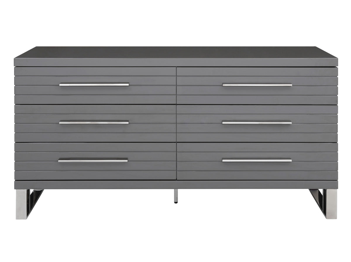 Splendor - Grey High Gloss Slatted Dresser by VIG Furniture - View 1