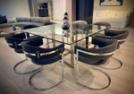Keaton - Square Modern Glass + Stainless Steel Dining Table by VIG Furniture - View 8