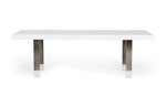 Lenny- Modern White High Gloss & Stainless Steel Gun Metal Dining Table by VIG Furniture - View 5