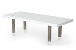 Lenny- Modern White High Gloss & Stainless Steel Gun Metal Dining Table by VIG Furniture - View 2