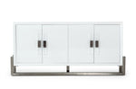Lenny - Modern White High Gloss & Stainless Steel Gun Metal Buffet by VIG Furniture - View 1