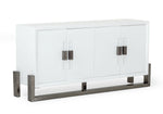 Lenny - Modern White High Gloss & Stainless Steel Gun Metal Buffet by VIG Furniture - View 2
