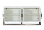 Lenny - Modern White High Gloss & Stainless Steel Gun Metal Buffet by VIG Furniture - View 3