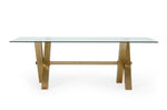 Dandy - Modern Golden & 15mm Glass Dining Table by VIG Furniture - View 3