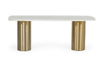 Rocky - Glam White Marble & Brush Gold Dining Table by VIG Furniture - View 6