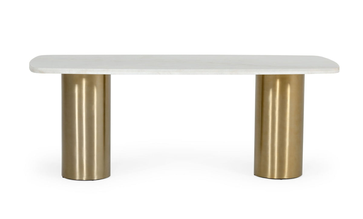 Rocky - Glam White Marble & Brush Gold Dining Table by VIG Furniture - View 6