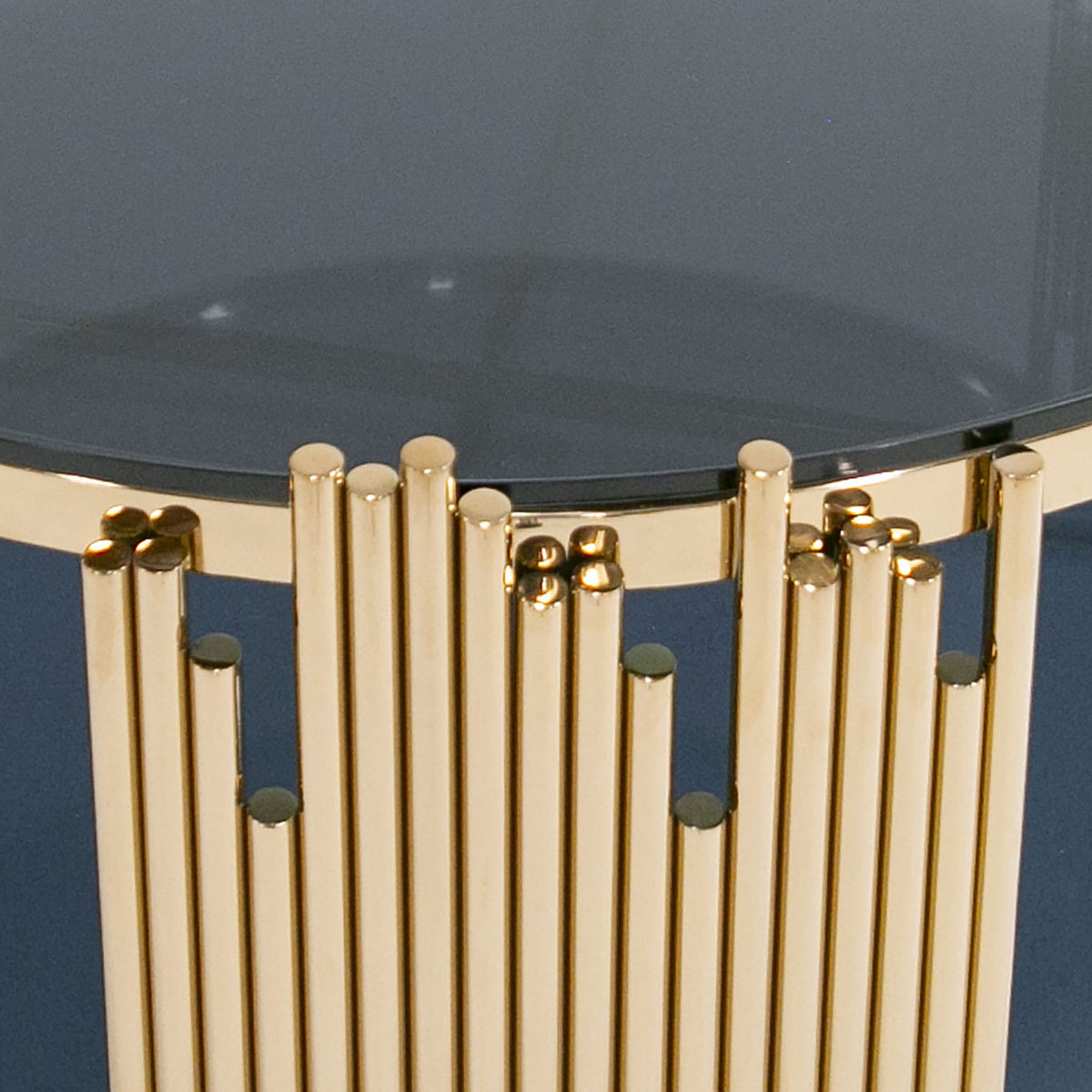 Bryce Modern Smoked Glass & Rosegold Round Coffee Table by VIG Furniture - View 3