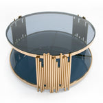 Bryce Modern Smoked Glass & Rosegold Round Coffee Table by VIG Furniture - View 2