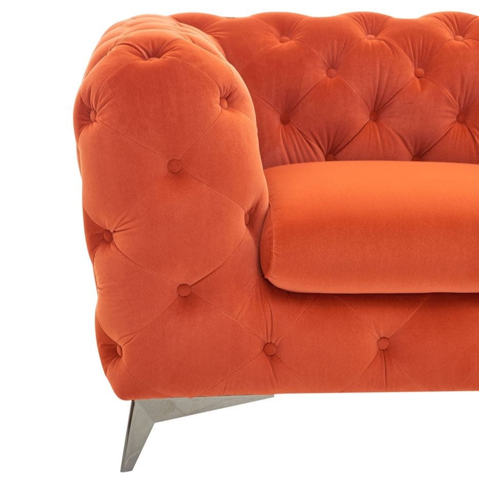 Delilah - Modern Orange Fabric Loveseat by VIG Furniture - View 2