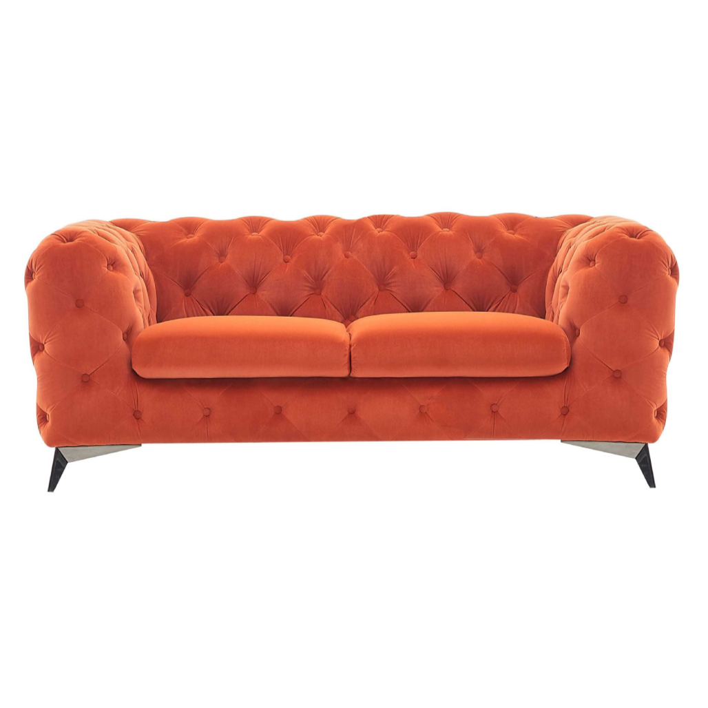 Delilah - Modern Orange Fabric Loveseat by VIG Furniture - View 1