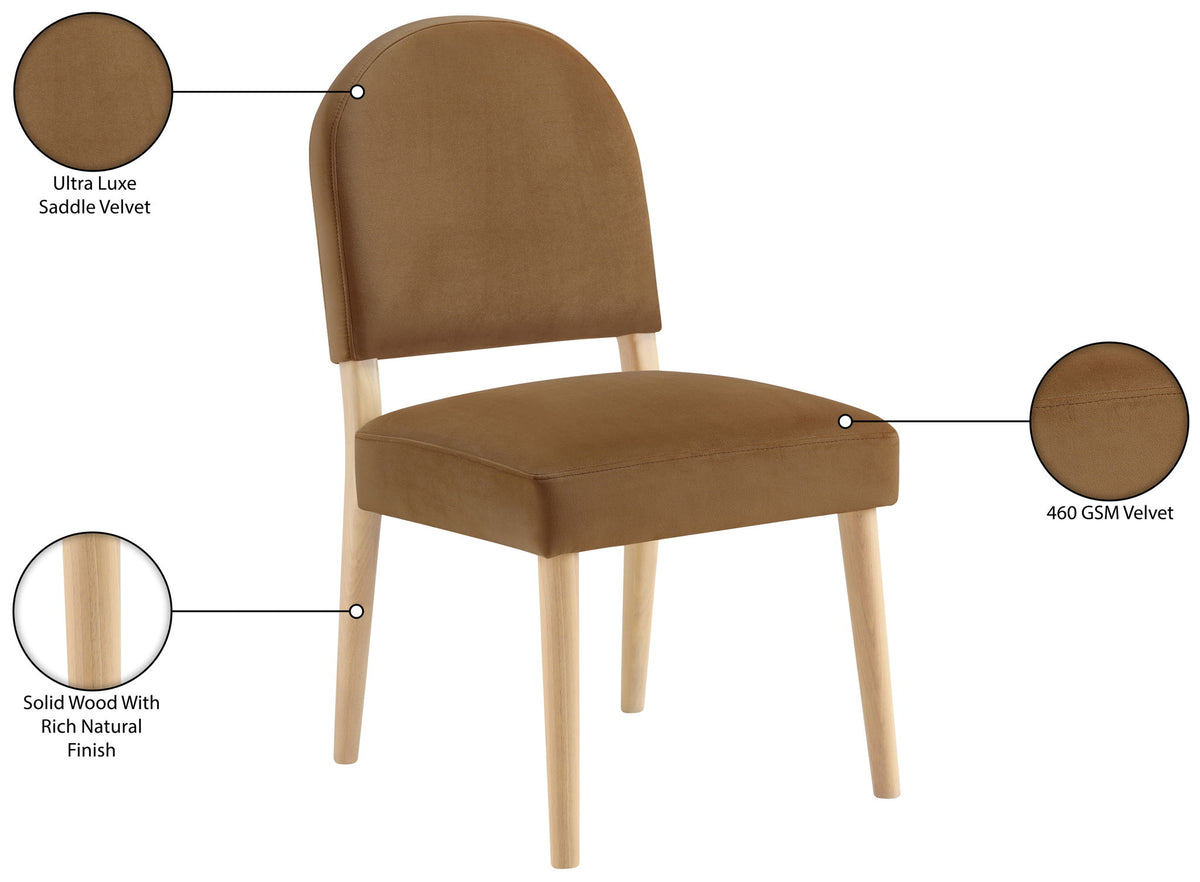 Varinelle - Velvet Upholstered Dining Chair (Set of 2) - Saddle
