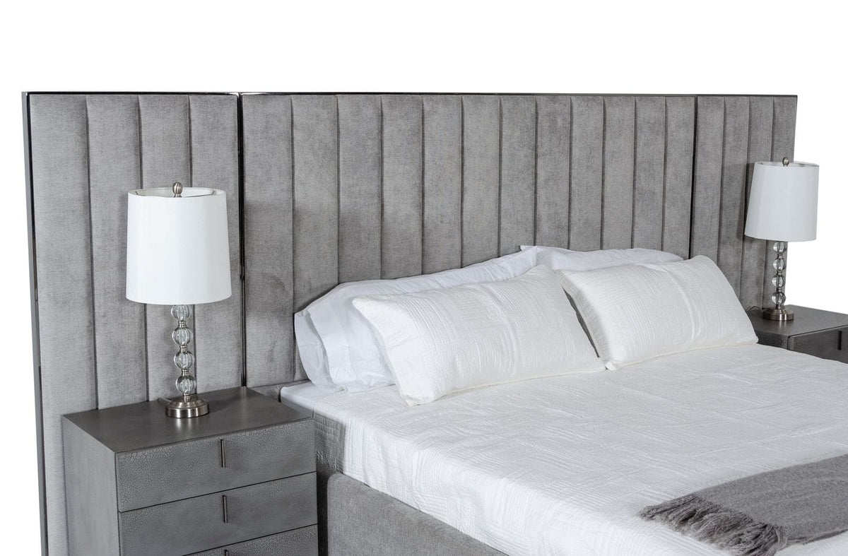 Buckley - Grey & Black Stainless Steel Bedroom Set by VIG Furniture - View 6