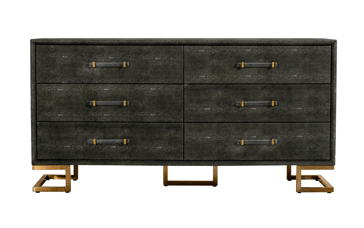 Howard - Modern Shagreen Grey Leatherette & Gold Dresser by VIG Furniture - View 1