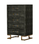 Howard - Modern Shagreen Grey Leatherette & Gold Chest by VIG Furniture - View 3